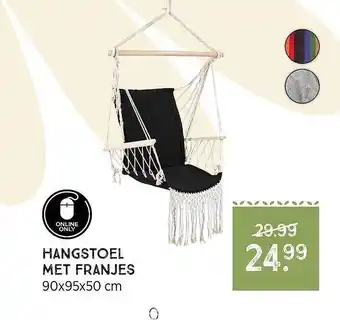 Xenos Hangstoel Met Franjes 90x95x50 Cm aanbieding
