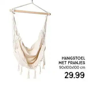 Xenos Hangstoel Met Franjes 90x100x100 Cm aanbieding