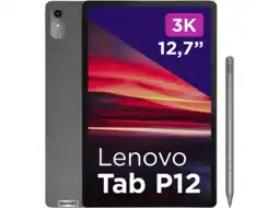 MediaMarkt Lenovo tab p12 + pen - 12.7 inch 128 gb grijs wifi aanbieding