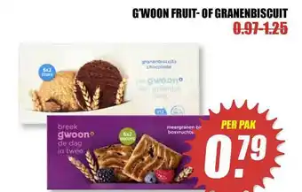 MCD Supermarkt G'woon Fruitbiscuit Of Granenbiscuit aanbieding