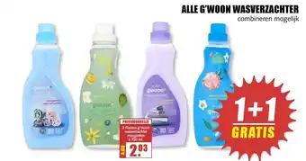 MCD Supermarkt Alle G'woon Wasverzachter 1+1 Gratis 750 ml aanbieding