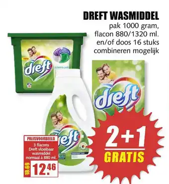 MCD Supermarkt Dreft Wasmiddel 2+1 Gratis 880 ml aanbieding