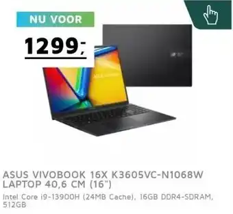 Digitotaal Asus vivobook 16x k3605vc-n1068w laptop 40,6 cm (16) aanbieding