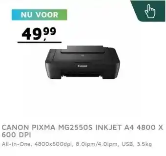 Digitotaal Canon pixma mg2550s inkjet a4 4800 x 600 dpi aanbieding