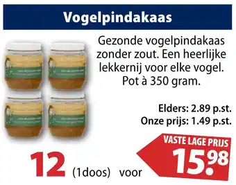 Huisdier Voordeelshop Vogelpindakaas aanbieding
