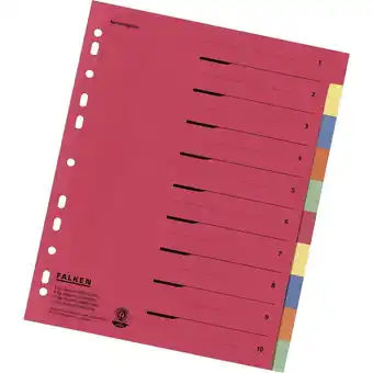 Conrad Falken kartonregister/80086390 240x297 mm 10-delig 230 g/m2 aanbieding