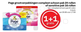 Spar Page grootverpakkingen compleet schoon pak 24 rollen of sensitive pak 16 rollen aanbieding