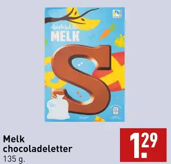 ALDI Melk chocoladeletter 135g aanbieding