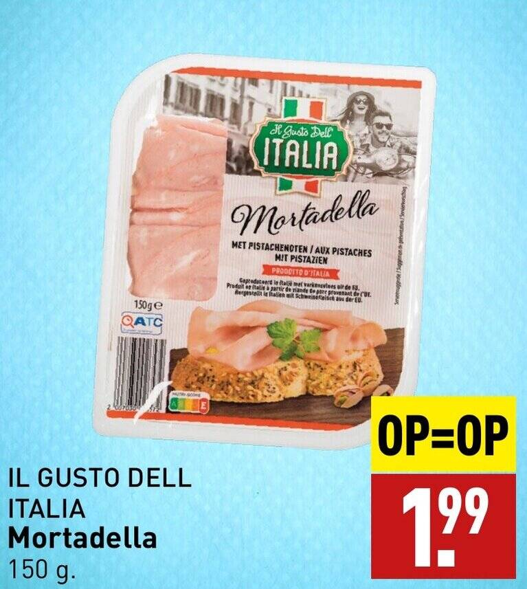 IL GUSTO DELL ITALIA Mortadella 150 g. aanbieding bij ALDI