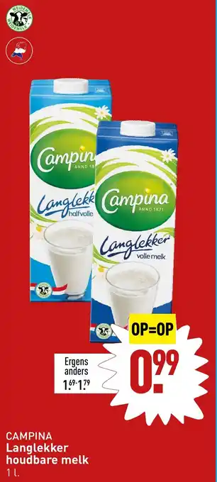 ALDI CAMPINA Langlekker houdbare melk 1 L aanbieding