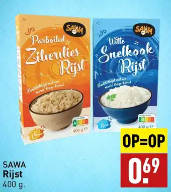 ALDI SAWA Rijst 400 g. aanbieding