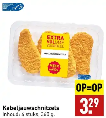 ALDI Kabeljauwschnitzels Inhoud: 4 stuks, 360 g. aanbieding