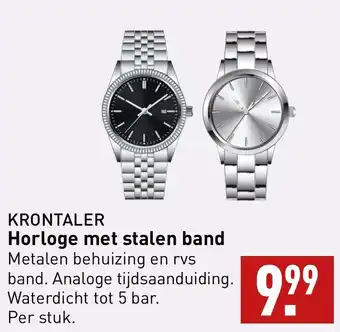 ALDI KRONTALER Horloge met stalen band aanbieding