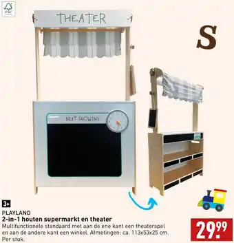 ALDI PLAYLAND 2-in-1 houten supermarkt en theater aanbieding