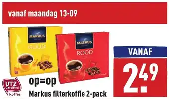 ALDI Markus filterkoffie 2-pack aanbieding