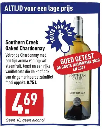 ALDI Southern Creek Oaked Chardonnay 0.75l aanbieding