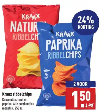 ALDI Kraax ribbelchips 250g aanbieding