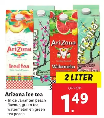 Lidl Arizona ice tea 2 LITER aanbieding