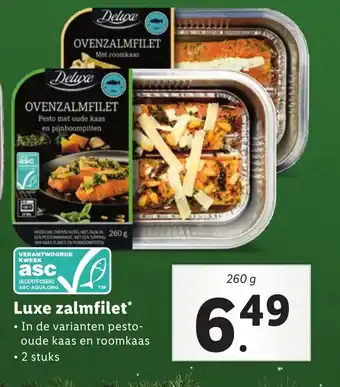 Lidl Luxe zalmfilet 260g aanbieding