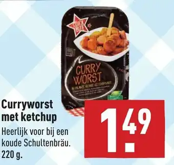 ALDI Curryworst met ketchup 220g aanbieding