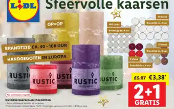 Lidl Rustieke kaarsen en theelichten aanbieding