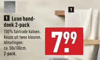 ALDI Luxe handdoek 2-pack 50x100 cm aanbieding