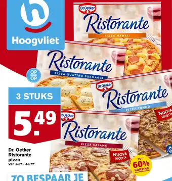 Hoogvliet Dr. Oetker Ristorante pizza 3 STUKS aanbieding