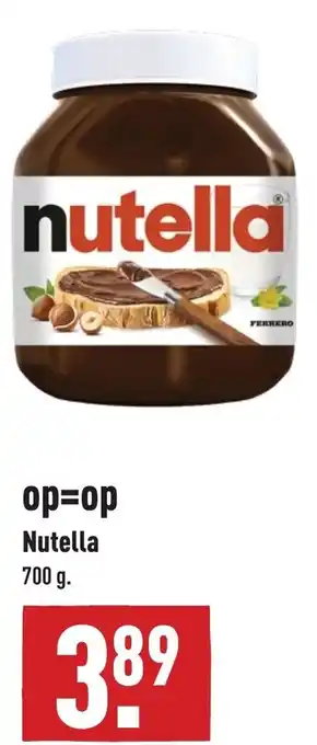 ALDI Nutella 700g aanbieding