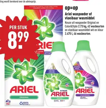 ALDI Ariel waspoeder of vloeibaar wasmiddel aanbieding