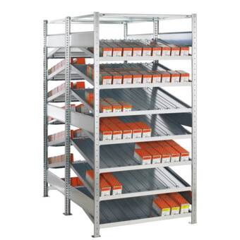 Conrad 13653 aanbouwstelling met schuine legborden 150 kg (b x h x d) 1006 x 2000 x 1672 mm staal verzinkt verzinkt metaal aanbieding