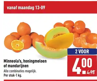 ALDI Minneola's, honingmeleon of mandarijnen 1kg aanbieding