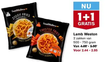 Hoogvliet Lamb Weston 2 zakken van 500 - 750 gram aanbieding