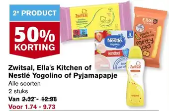 Hoogvliet Zwitsal, Ella's Kitchen of Nestlé Yogolino of Pyjamapapje aanbieding