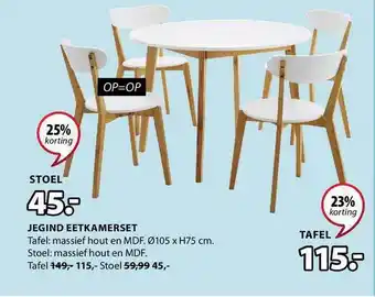 Jysk Jegind Eetkamerset aanbieding