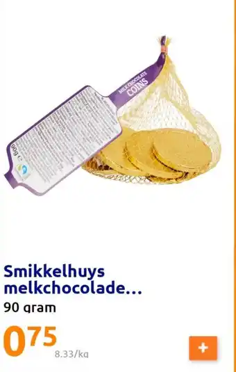 Action Smikkelhuys melkchocolade 90 gram aanbieding