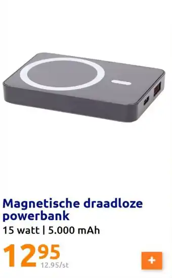 Action Magnetische draadloze powerbank 15 watt 5.000 mAh aanbieding