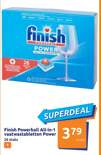 Action Finish Powerball All-in-1 vaatwastabletten Power aanbieding