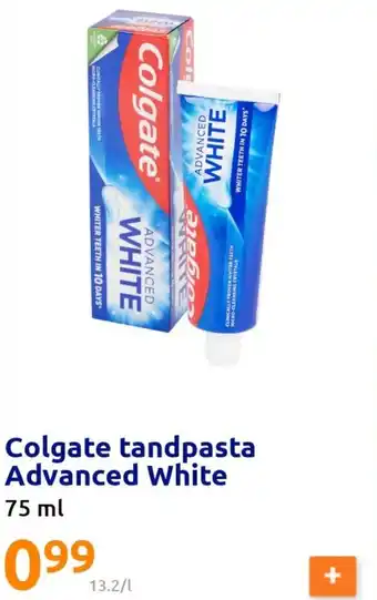 Action Colgate tandpasta Advanced White 75 ml aanbieding