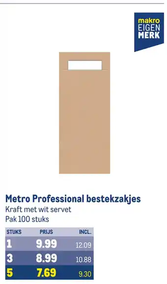 Makro Metro professional bestekzakjes aanbieding