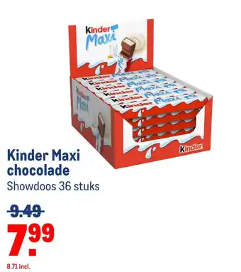 Makro Kinder maxi chocolade aanbieding