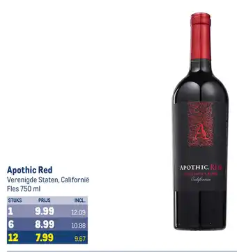 Makro Apothic red aanbieding