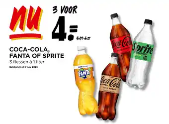 Jumbo COCA-COLA, FANTA OF SPRITE 3 flessen à 1 liter aanbieding