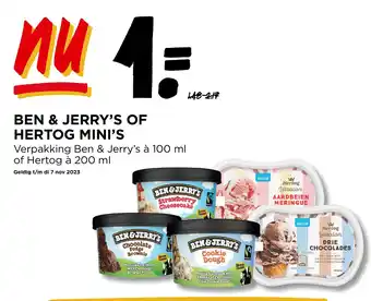Jumbo BEN & JERRY'S OF HERTOG MINI'S aanbieding
