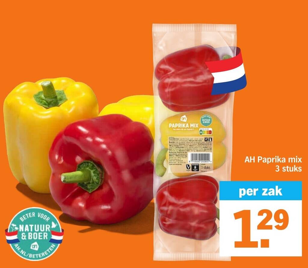 AH Paprika mix 3 stuks aanbieding bij Albert Heijn
