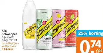 Albert Heijn Alle Schweppes aanbieding