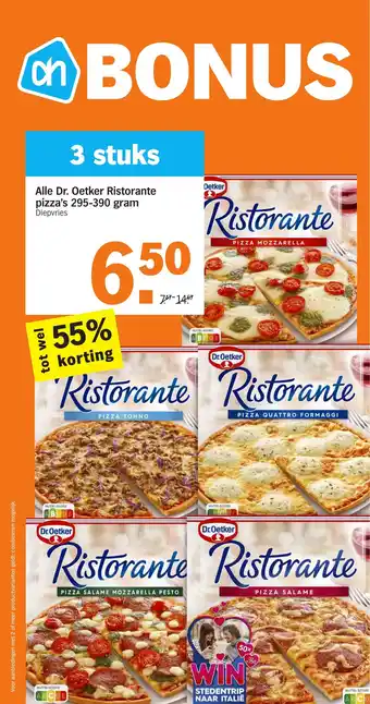 Albert Heijn Alle Dr. Oetker Ristorante pizza's 295-390 gram aanbieding