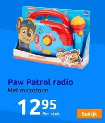 Action Paw Patrol radio aanbieding