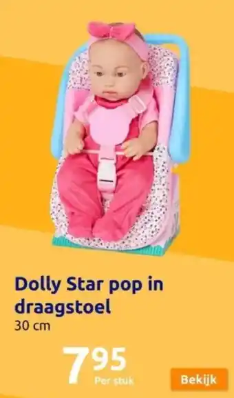 Action Dolly Star pop in draagstoel 30 cm aanbieding