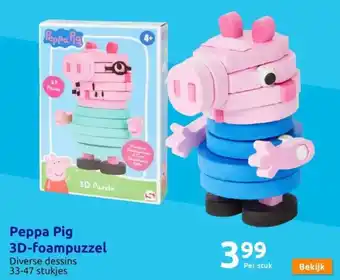 Action Peppa Pig 3D-foampuzzel aanbieding