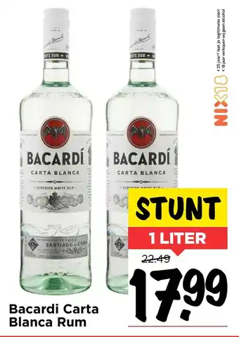 Vomar Voordeelmarkt Bacardi Carta Blanca Rum 1L aanbieding